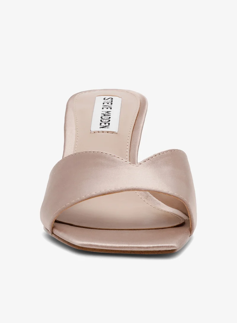 STEVE MADDEN Elegant Satin Open-Toe Mule Heel